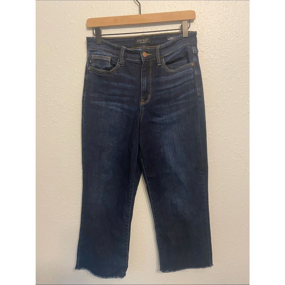 Judy Blue Dark Wash Wide Leg Cutoff Jeans Size 5/27